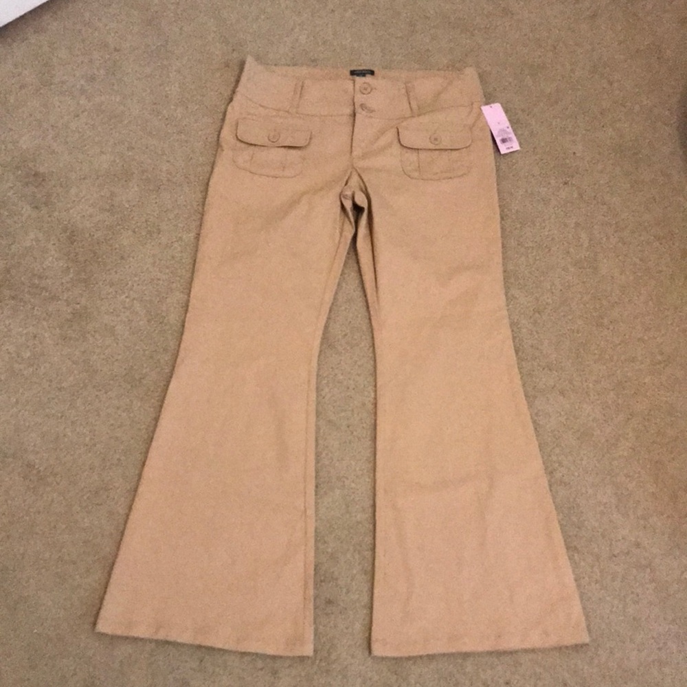 tan flare pants brand new w/ tags!